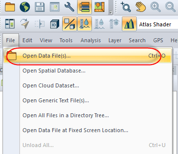 Open DXF/DWG data files