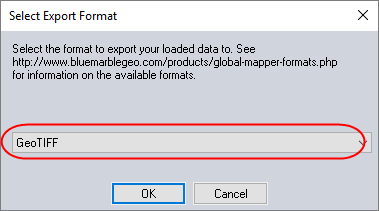 Exporting DXF file into GeoTIFF step 2