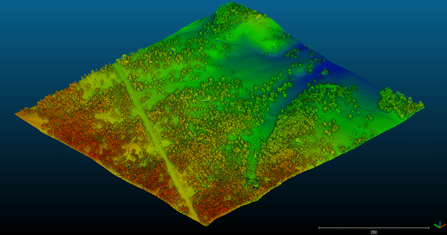 A survey screenshot showing Lidar - Light Detection and Ranging.