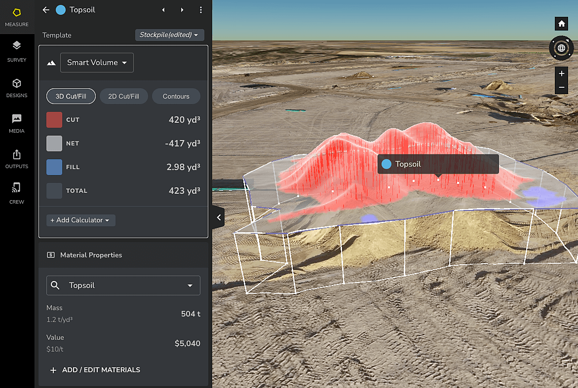 stockpile volume calculations