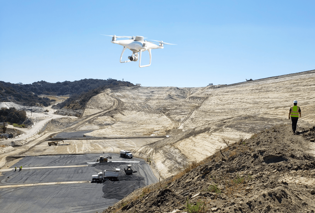 drone above worksite