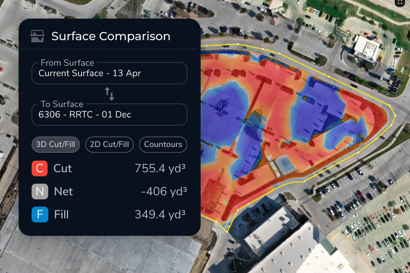 Surface comparison from as-built to design