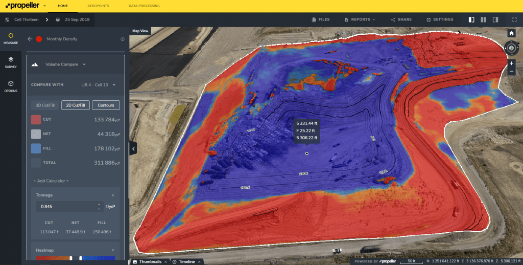 3D map of landfill in the Propeller Platform
