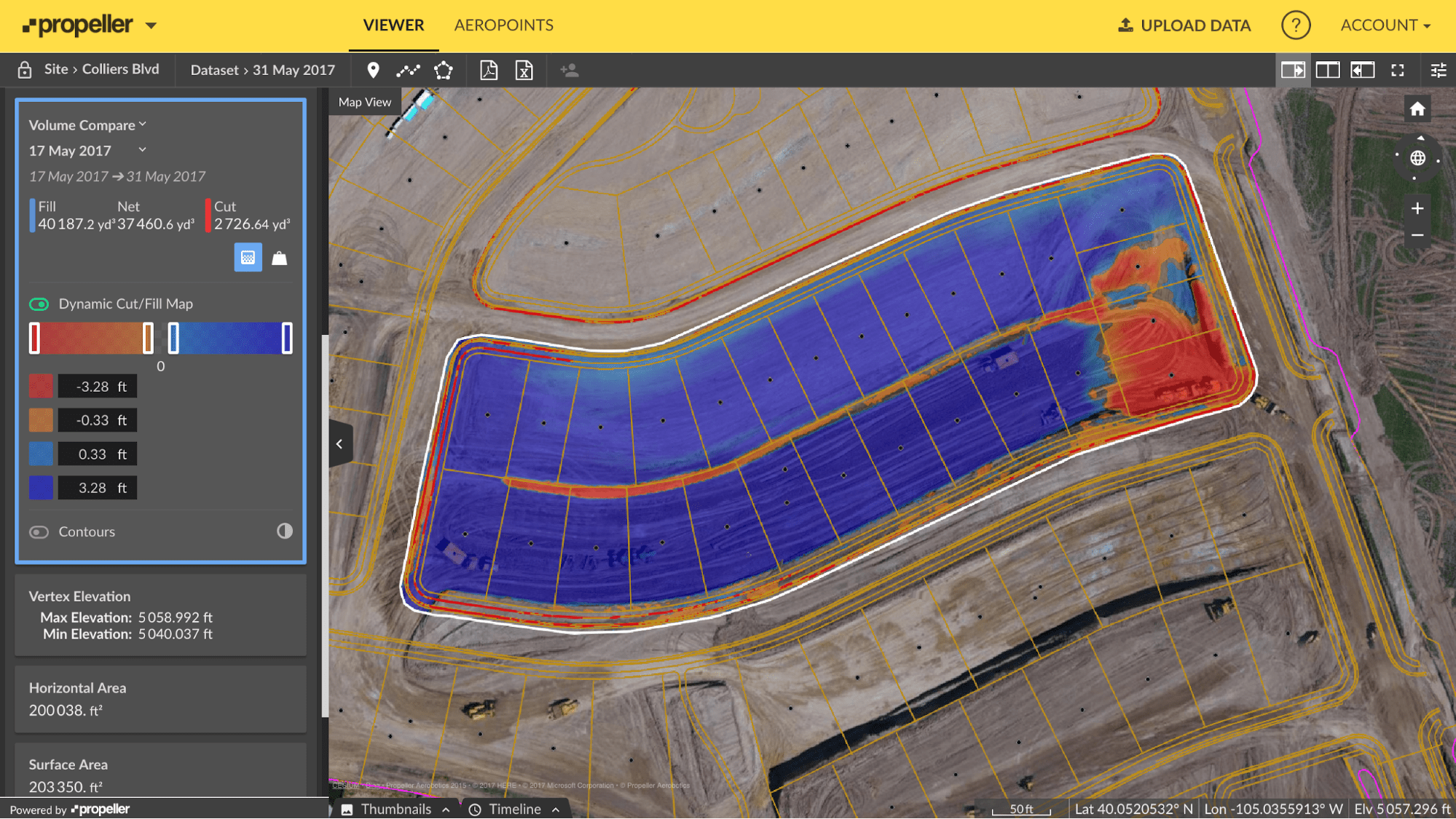 construction site estimates obtained using drones