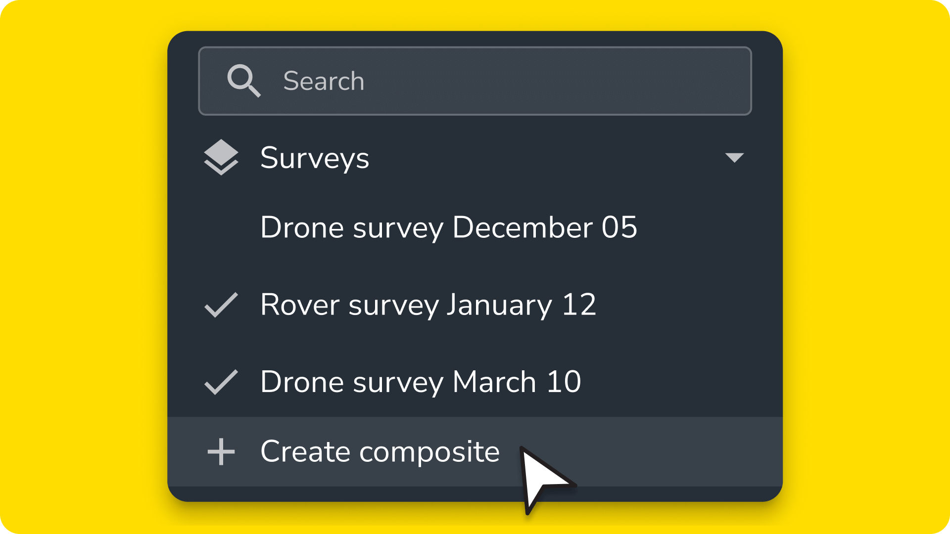 Create composite button shown in the Propeller platform during TIN surface workflow
