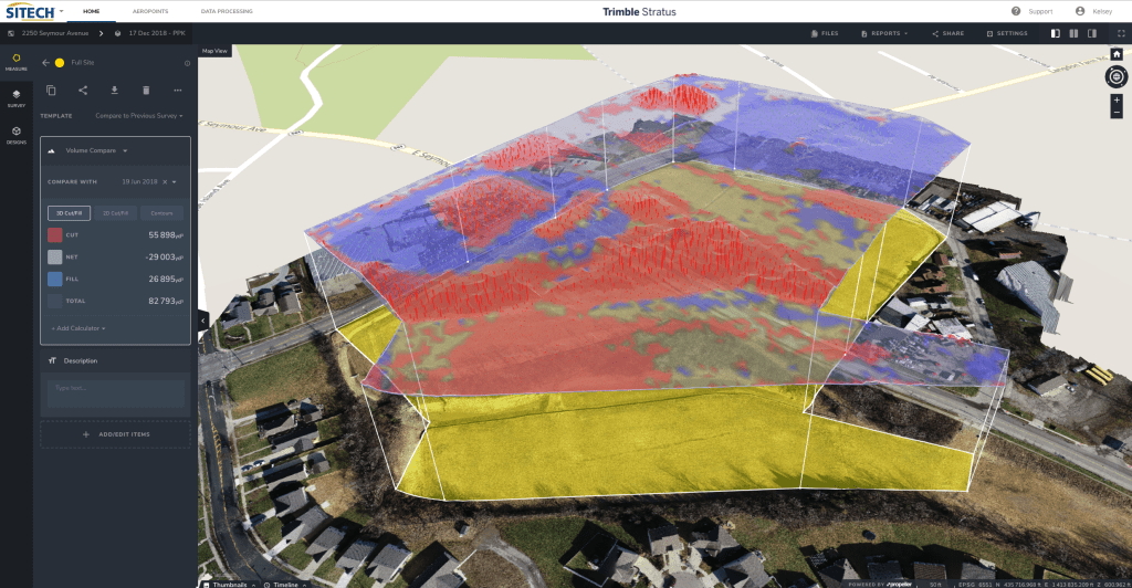 Sunesis cut/fill earthwork quantities