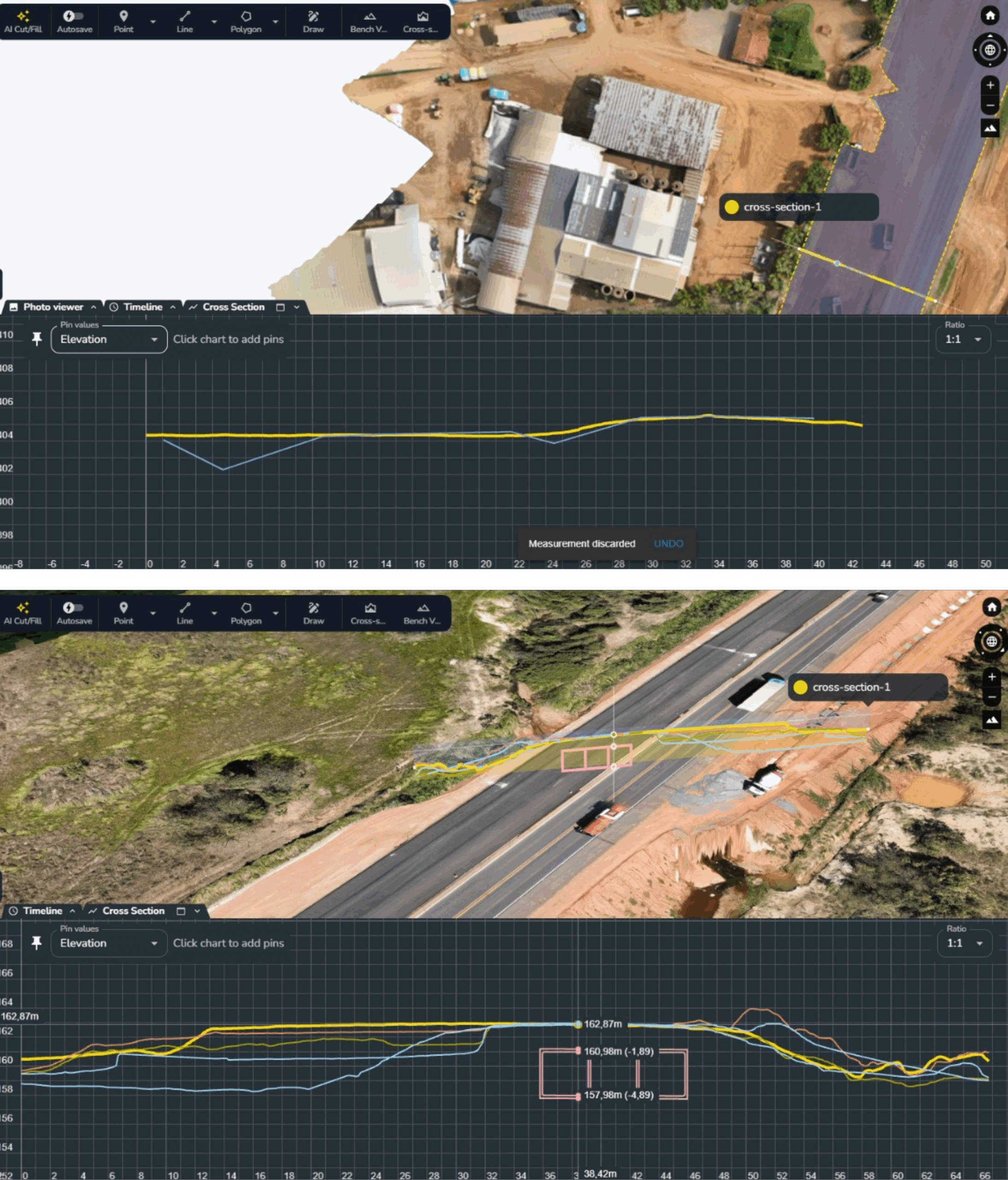 Nova Rota do Oeste with images of a cross section in Propeller