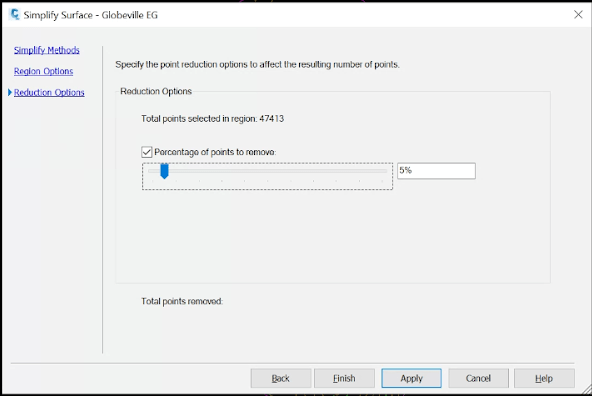 Civil 3D Simplify Surface dialog box