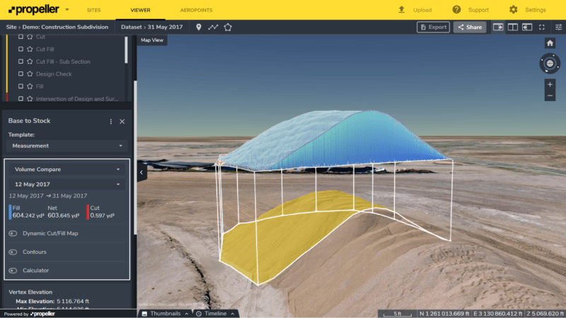 stockpile volume measurement