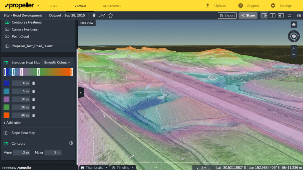 contour map generated from drone data