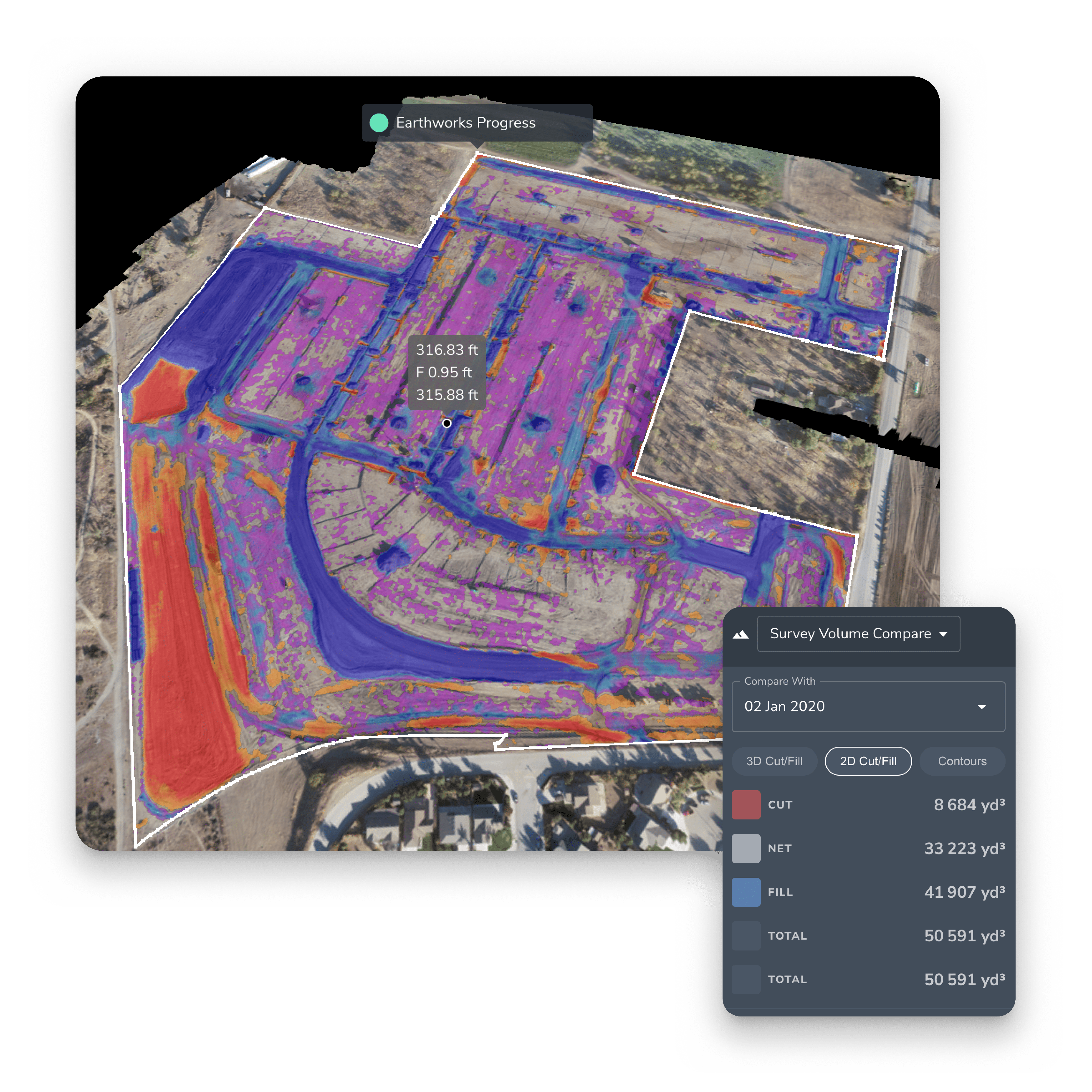 earthwork progress tracking within the Propeller platform