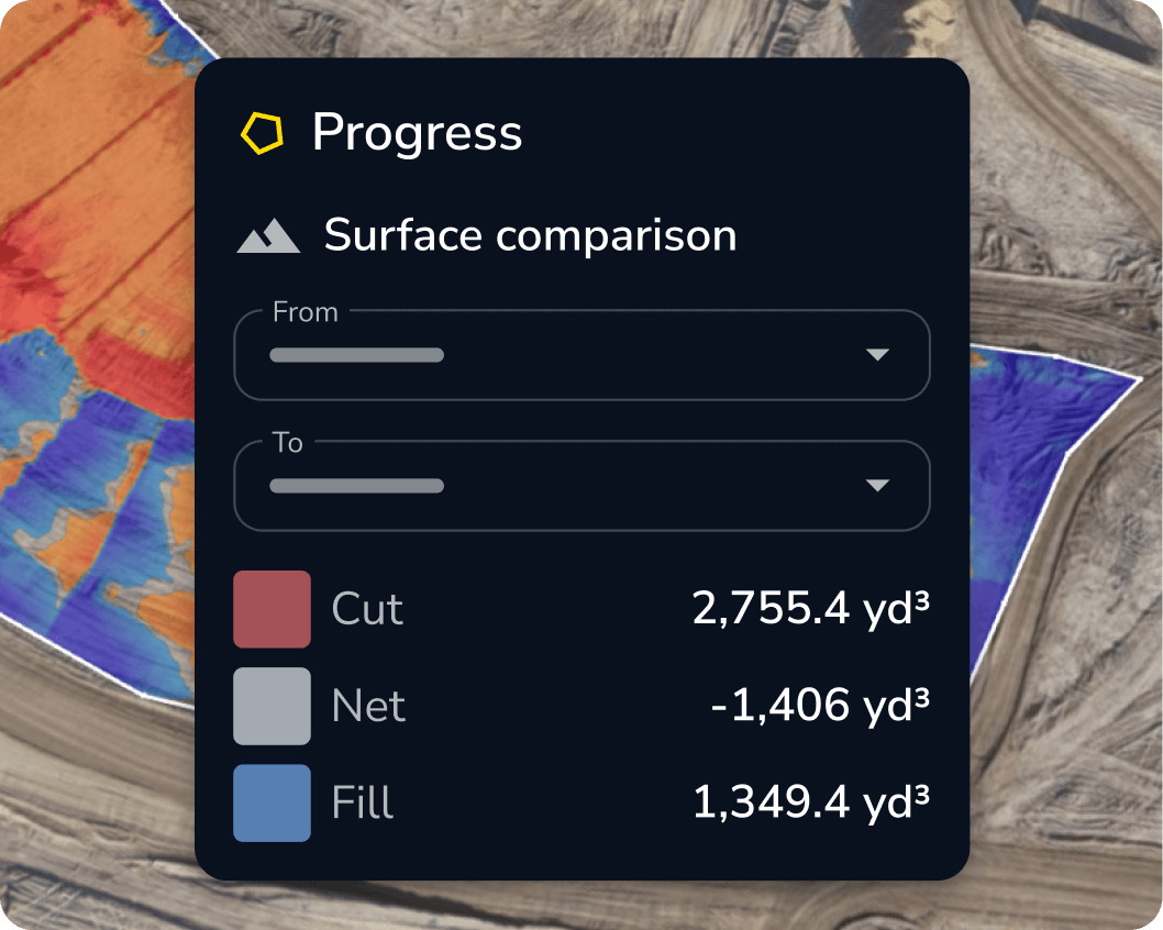 Cut fill calculation and heatmap in propeller platform