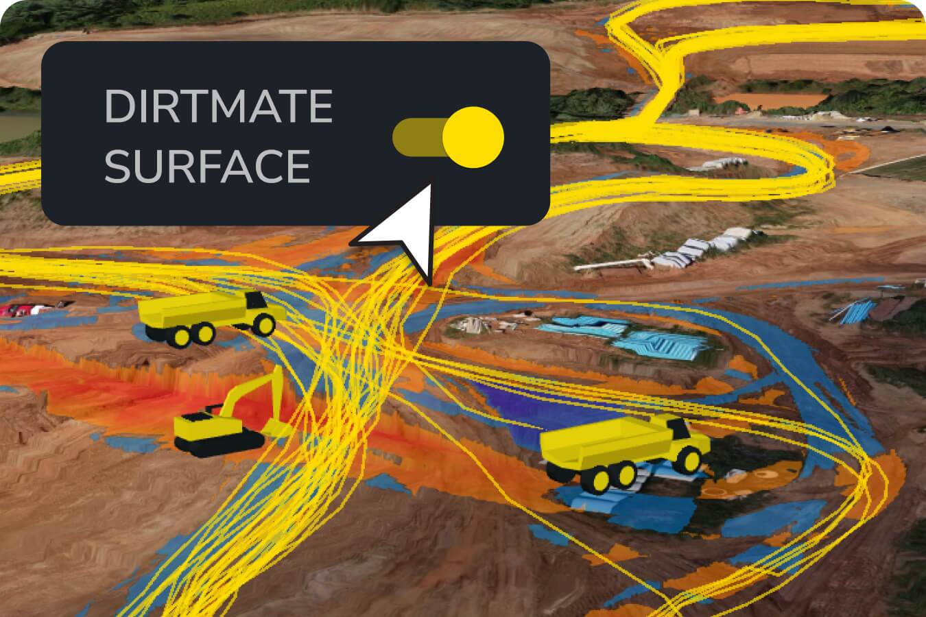 machine trails that are visualized in Propeller by using DirtMate