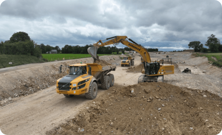 construction equipment on a worksite