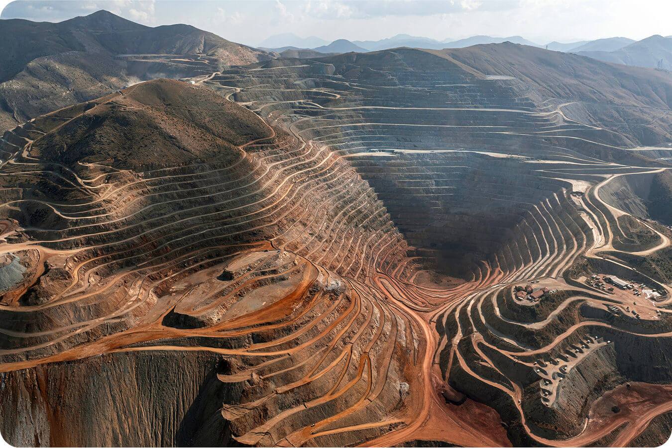 large open pit mine aerial view