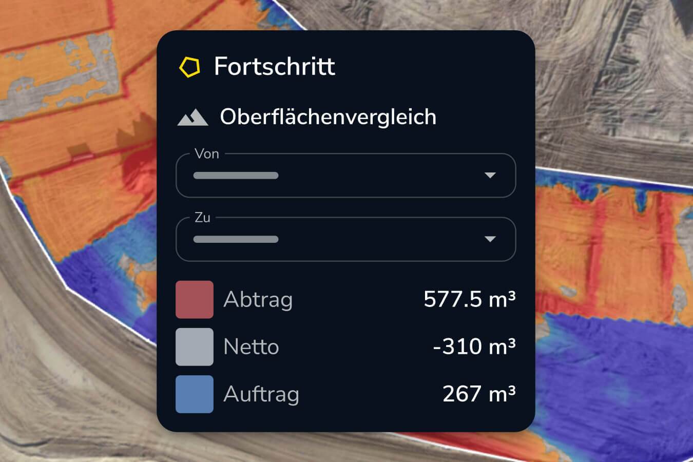Cut and fill metrics highlighted in Propeller