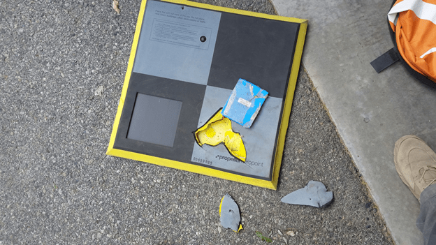 AeroPoints damaged by a black bear