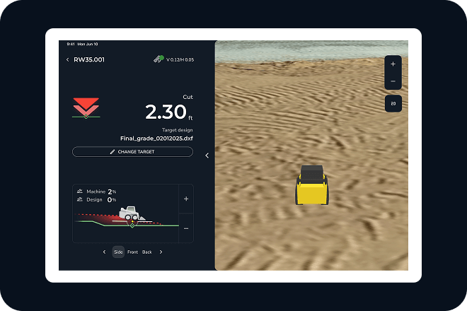 DirtMate indicate prototype on an ipad