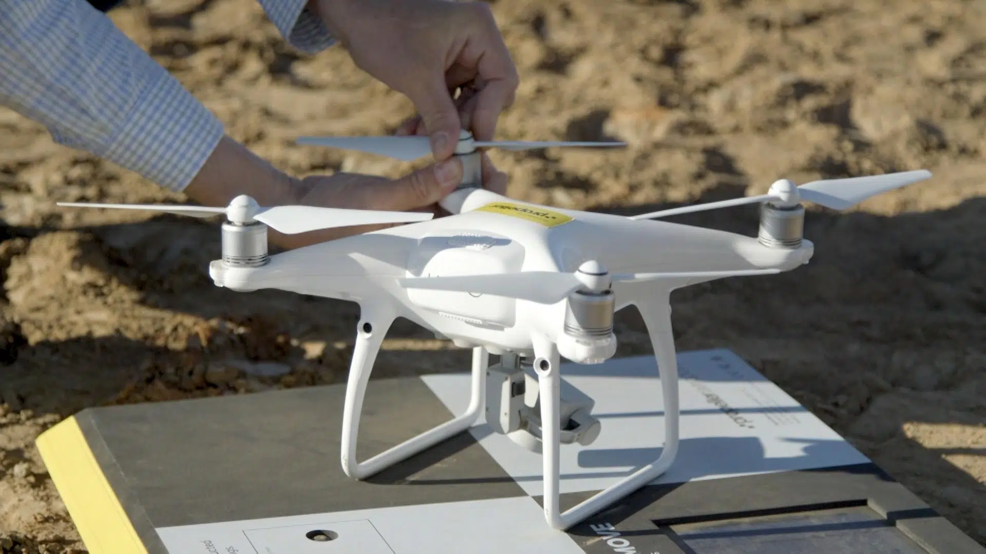 A drone sat on an AeroPoint.