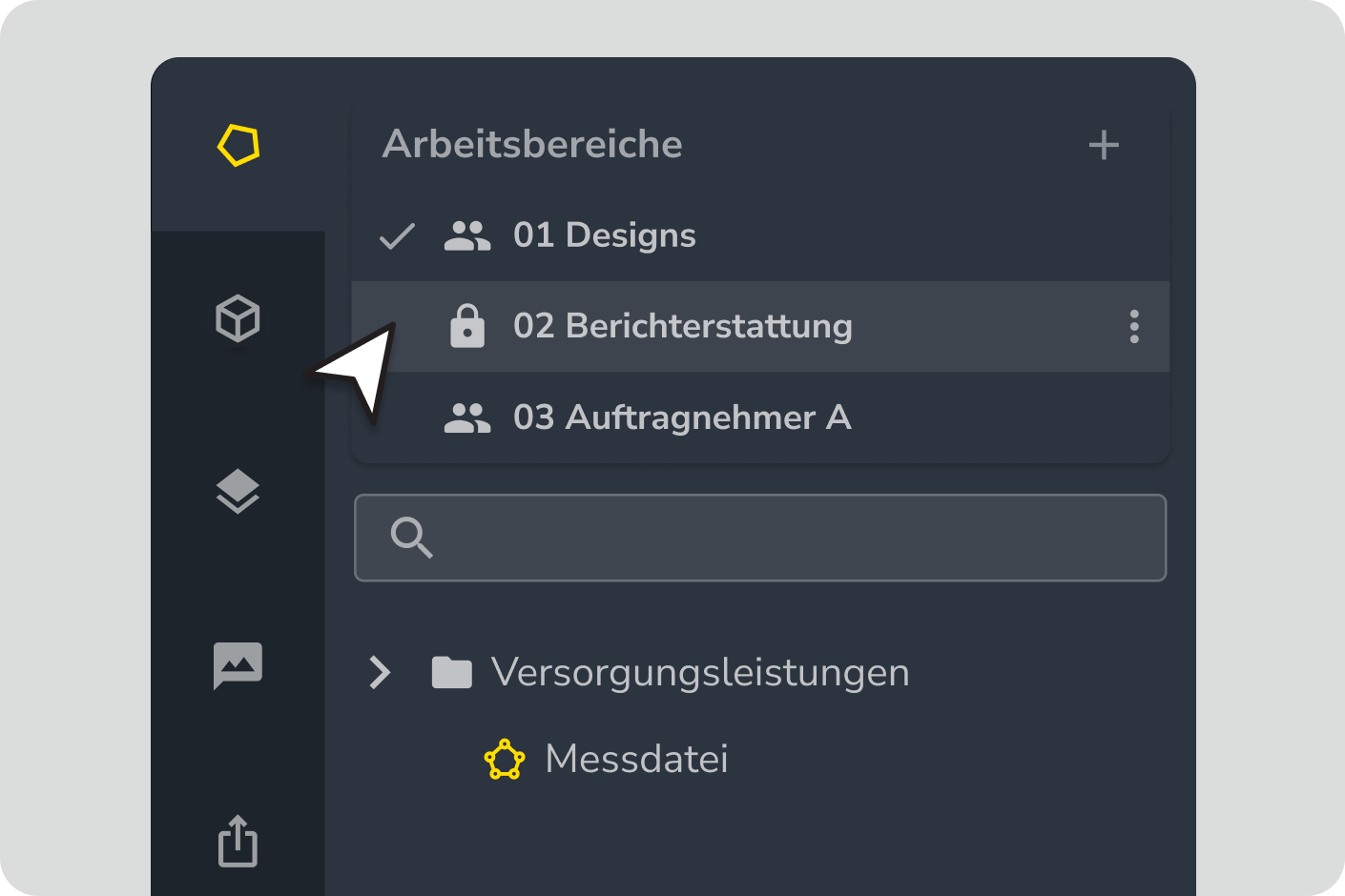 Mockup benutzerdefinierte Arbeitsbereiche in Propeller