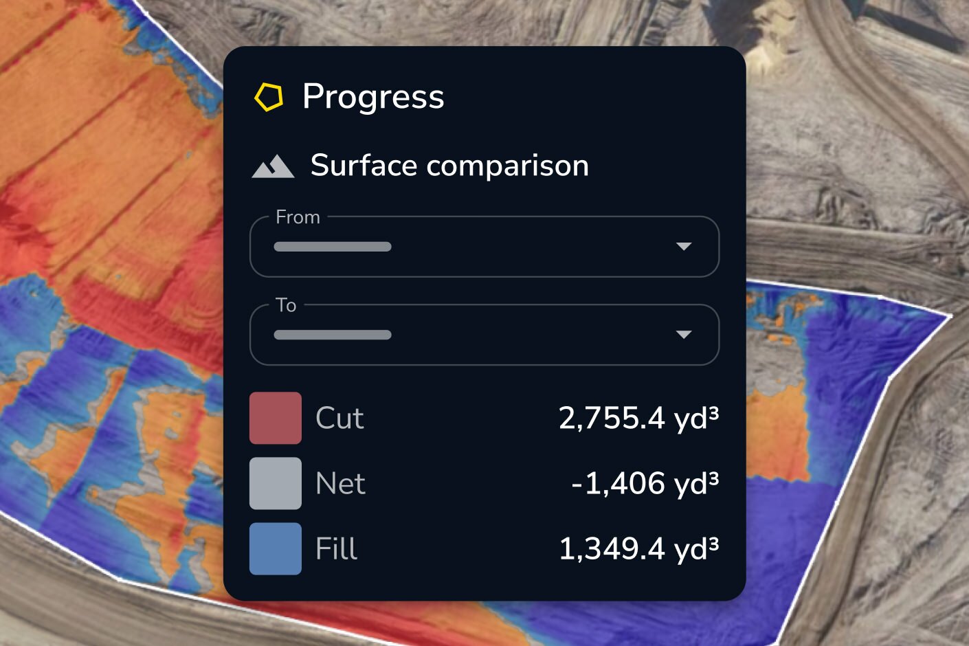 progress tracking and performing a surface comparisons
