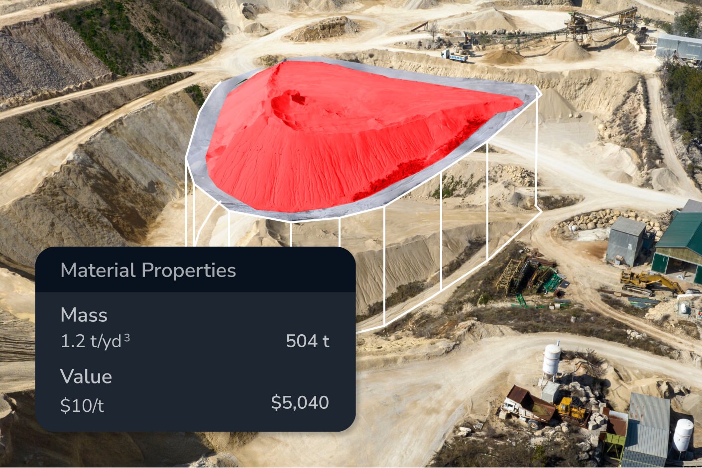 pop up user interface highlighting a stockpiles components