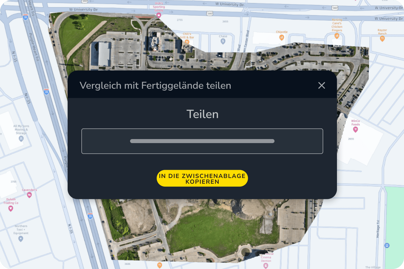 Propeller Mockup "Daten teilen"