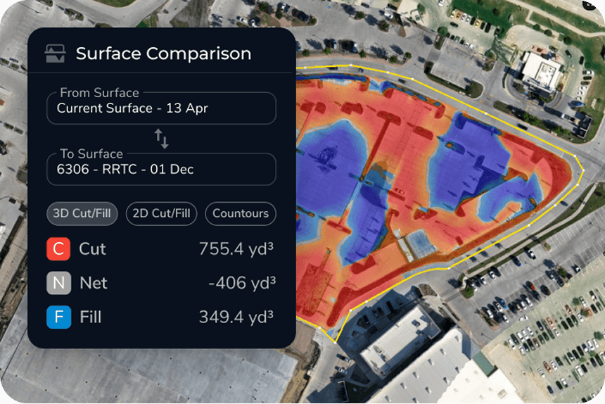 Visual cut/fill heatmaps