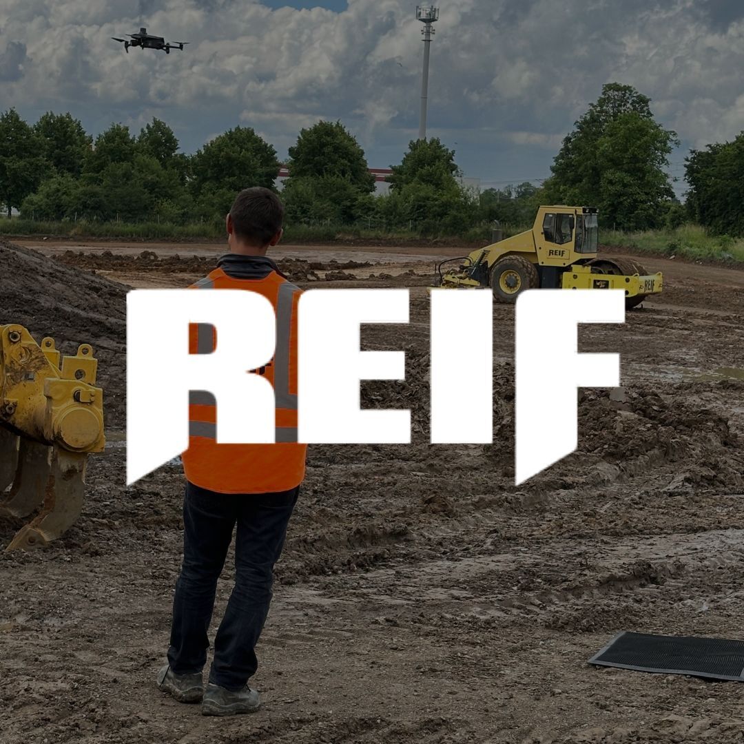 Reif logo across a construction site