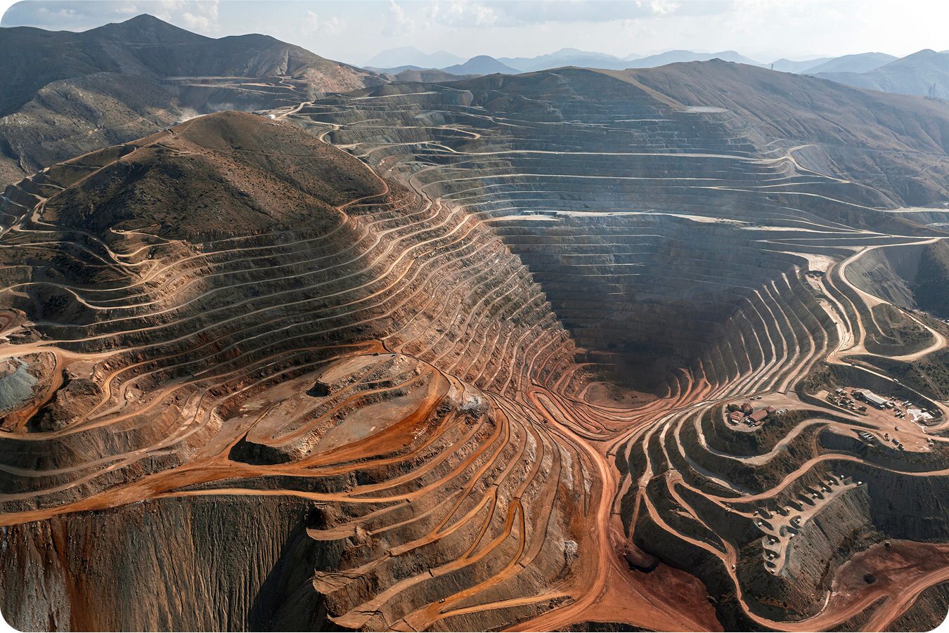 large open pit mine aerial view