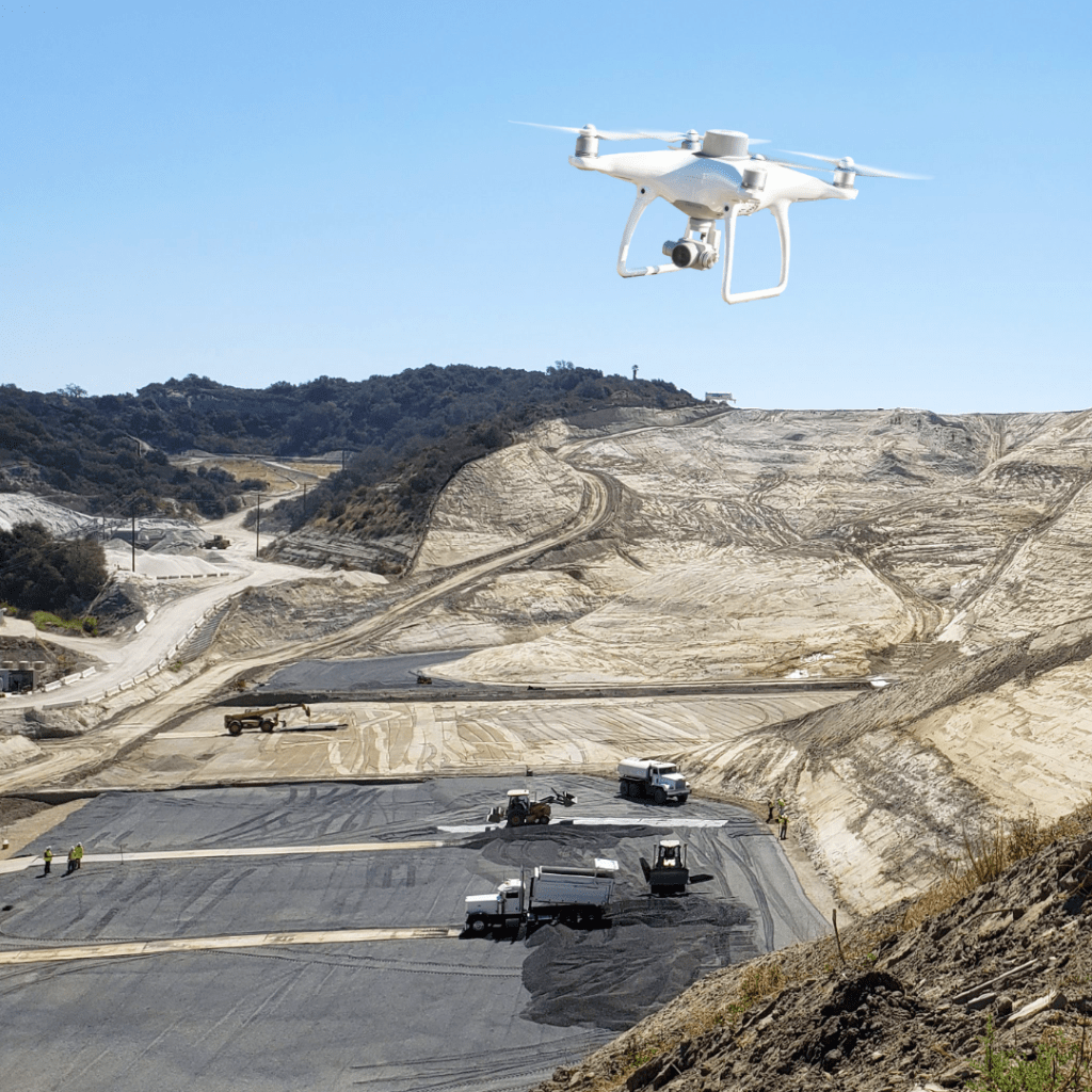 Drone flying quarry