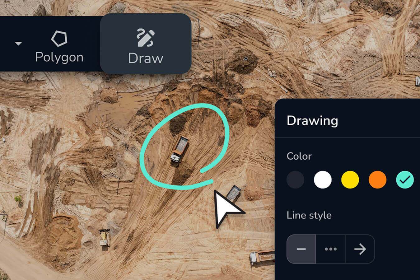 Truck highlighted in Propeller utilizing the markup tool
