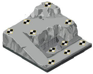 Illustration showing the ideal placement of AeroPoints - ground control points