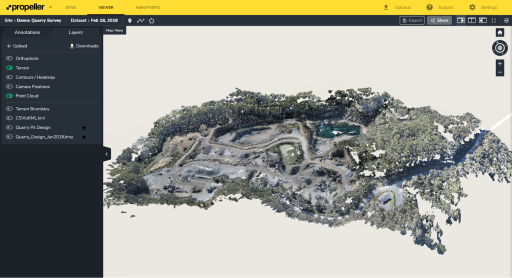 drone surveying earthworks software for