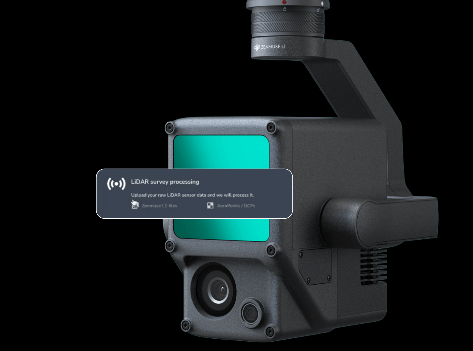 Lidar survey lens close-up.