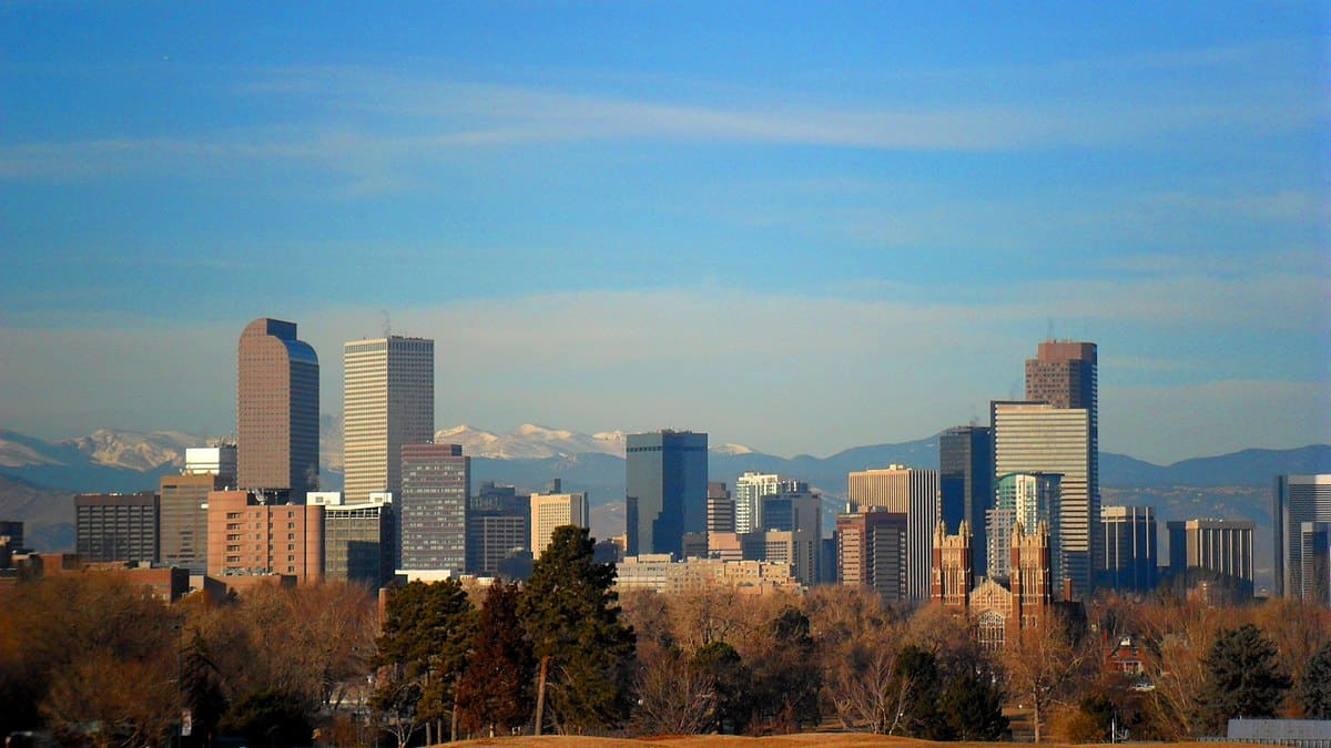 Denver city skyline.