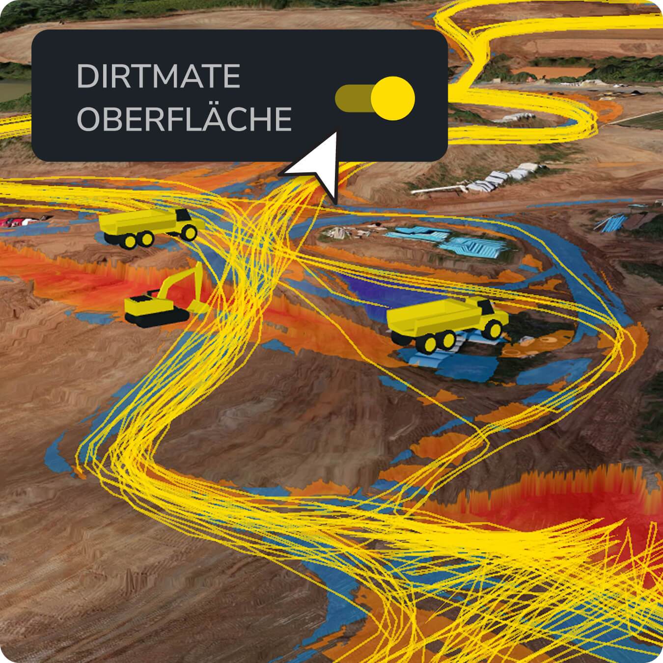 machine trails that are visualized in Propeller by using DirtMate